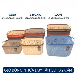 Giỏ bông nhựa Duy Tân có tay cầm
